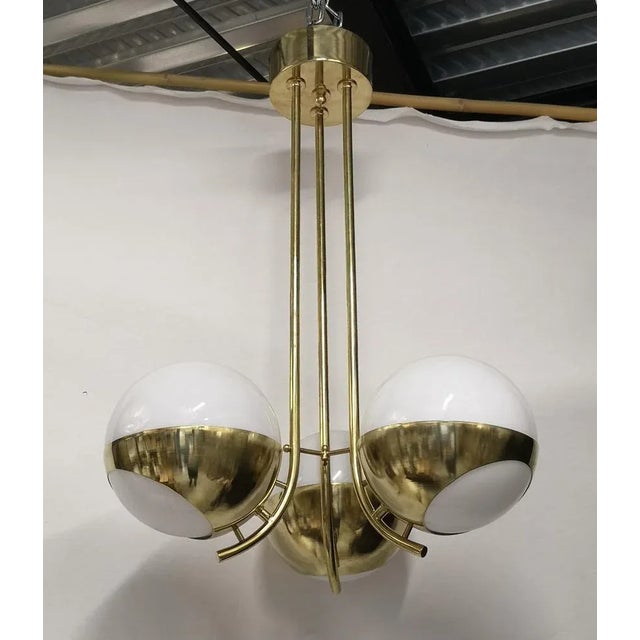 Round Murano Glass and Brass Chandelier, 2000s For Sale - Image 10 of 10