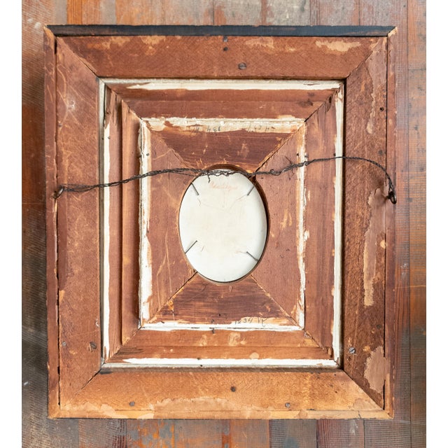 19th Century German KPM Style Miniature Portrait on Porcelain in Shadowbox Frame For Sale - Image 15 of 18