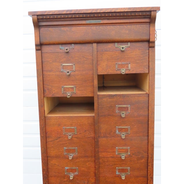 M Ohmers Sons Late 1800s Tall 24 Drawers File Cabinet Cupboard 6641 For Sale - Image 10 of 16