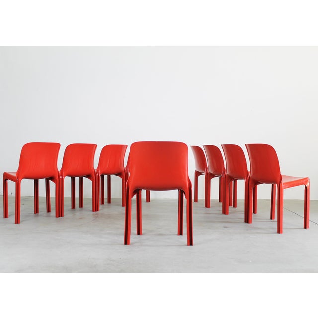 Red Selene Chairs by Vico Magistretti for Heller, 2002s, Set