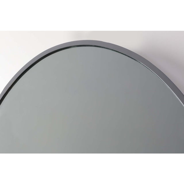 Art Deco Oval Nickel‑Plated Metal Mirror, Belgium, 1925 For Sale - Image 4 of 10