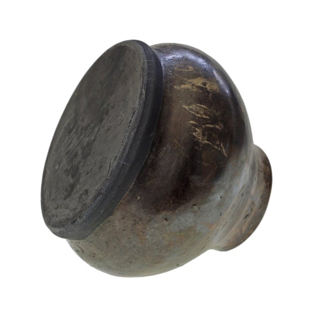 Late 20th Century Modern Glazed Pottery Vases in Earth Tones Donna Karan New York - Set of Two For Sale - Image 12 of 13