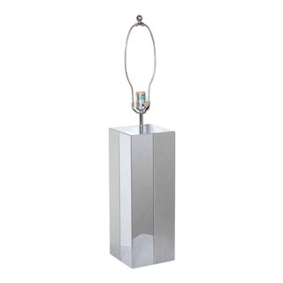 Paul Evans Brushed Aluminum and Polished Steel "Cityscape" Table Lamp, 1970's For Sale