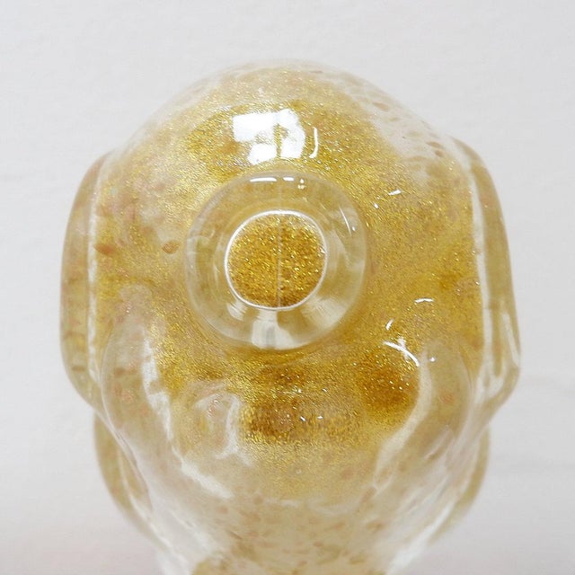 Vintage Clear Art Glass Figurine with Gold Glitter, 1990s For Sale - Image 5 of 15
