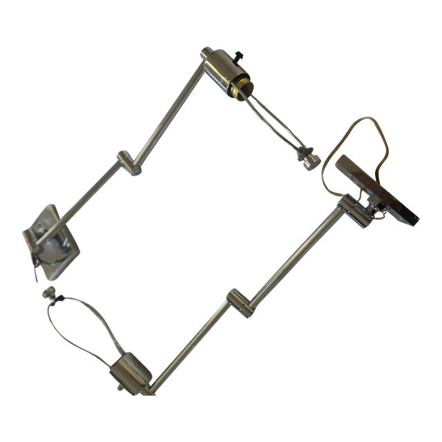1970s Hansen Chrome Vintage Wall Lighting Fixtures - Set of 2 For Sale