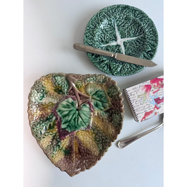 Geranium Leaf Majolica Plate For Sale In San Francisco - Image 6 of 6