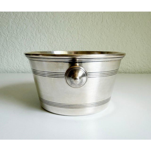 A vintage small-scale ice bucket created in stainless steel by the historic Italian manufacturer Broggi, circa mid-20th...