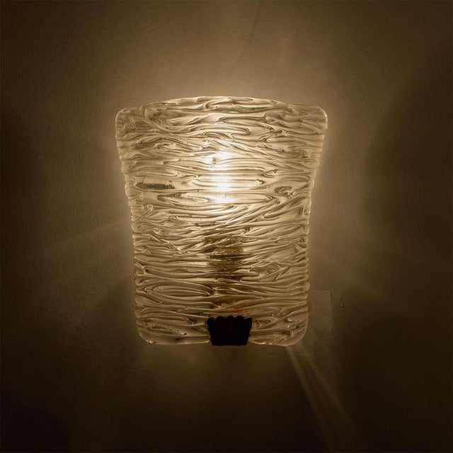 Glass and Brass Wall Light attributed to J. T. Kalmar, 1960s For Sale - Image 6 of 18