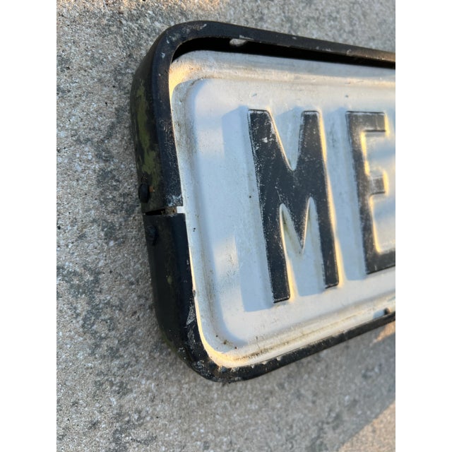 Vintage or Antique Incased Metal Double Sided “Merwin Rd” Street Sign For Sale - Image 4 of 7