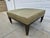 Wood Large Square Green Upholstered Ottoman Footstool on Casters For Sale - Image 7 of 12