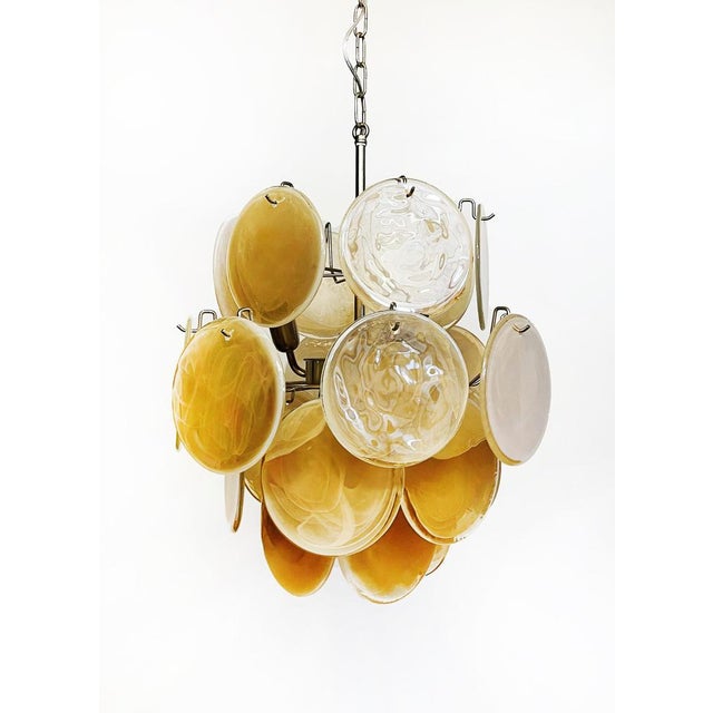Vintage Italian Murano Chandelier with 24 Gold Disks, 1990s For Sale - Image 13 of 13