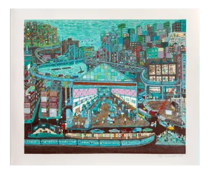 Ralph Fasanella, "Going to Work", Screenprint