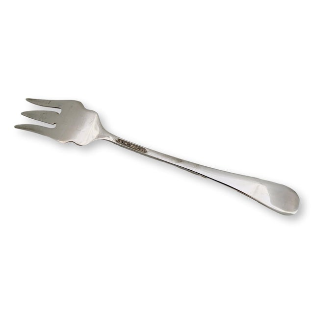 Traditional Kirk Stieff Rose Pattern Sterling Silver Serving Fork For Sale - Image 3 of 4