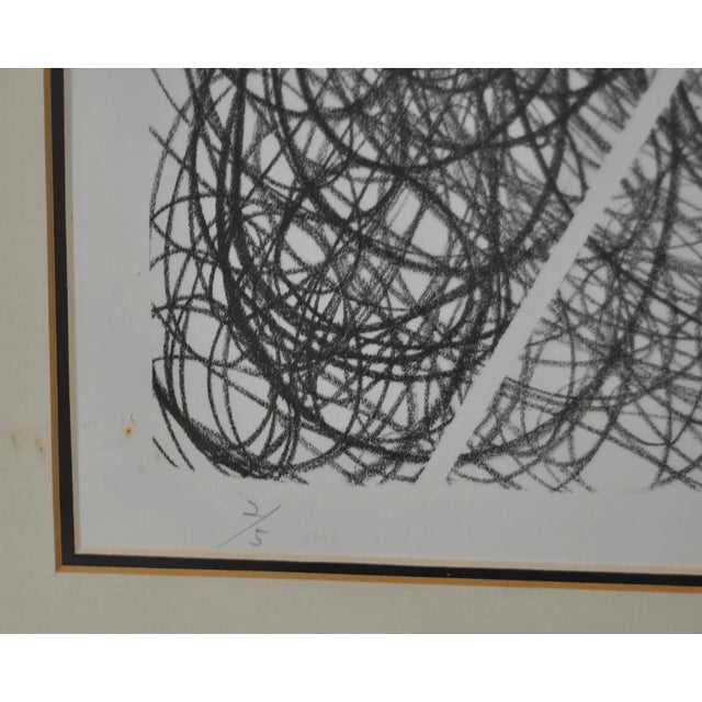 Vintage Black, Red & White Abstract Lithograph For Sale - Image 5 of 6