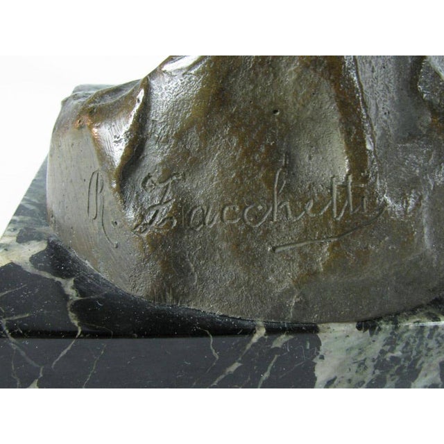 1920s Renzo Zacchetti, Little Girl with Doll, 1920s, Bronze on Marble Base For Sale - Image 5 of 8