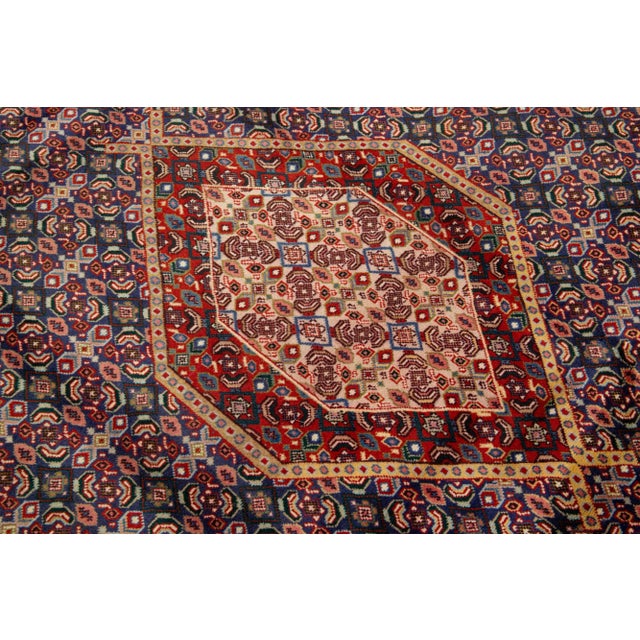 Textile 1930s Blue Vintage Tabriz Wool Rug Handmade With Allover Pattern For Sale - Image 7 of 8