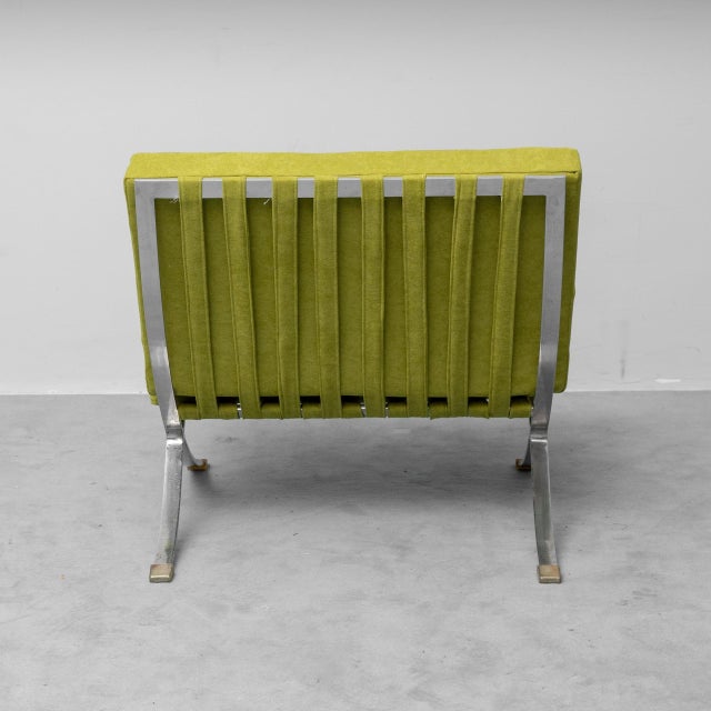 Armchairs in Green Fabric and Metal, 1970s, Set of 2 For Sale - Image 6 of 11