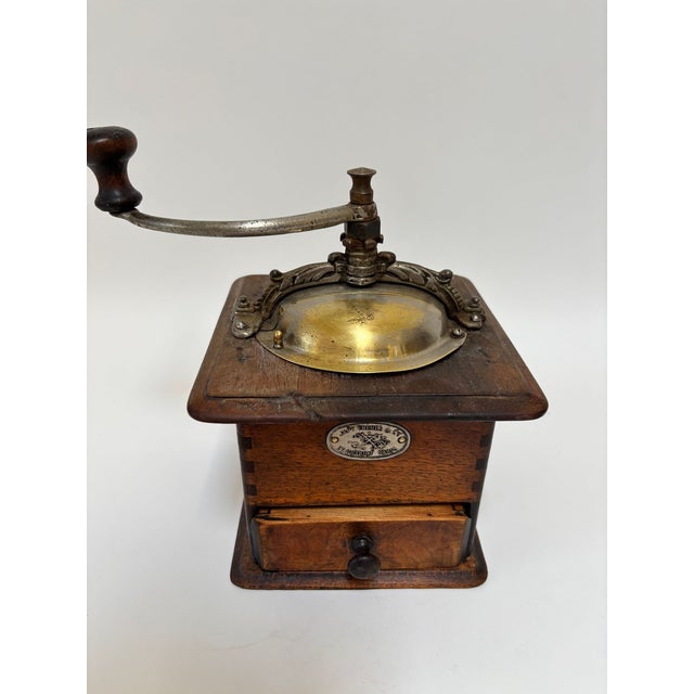 Japy Frères Antique French Coffee Grinder, Beechwood & Cast Iron, Beaucourt, circa 1920 An authentic antique moulin à café...
