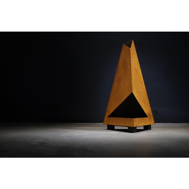 Steel Chiminea Fire Pit Outdoor Fireplace Small by Koby Knoll Click, Attributed For Sale - Image 11 of 11