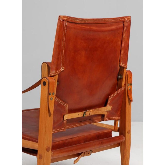Brown Safari Chair by Kaare Klint for Rud Rasmussen, 1960s For Sale - Image 8 of 9