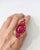 Bochic "Orient" Vintage Ruby & White Topaz Cocktail Ring - 18K Gold & Silver Multi natural gem Ring One of a kind...
