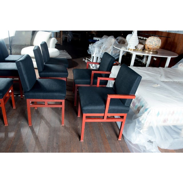 12 Art Moderne Red Dining Chairs, 1940s For Sale In New York - Image 6 of 13