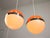Space Age Italian Orange Pendant Lamps, Set of 2 For Sale - Image 13 of 18