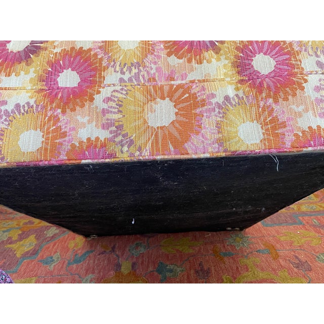 Textile Custom English Rolled-Arm Club Chair in Barrow "Capstan Azalea" Floral Fabric For Sale - Image 7 of 10