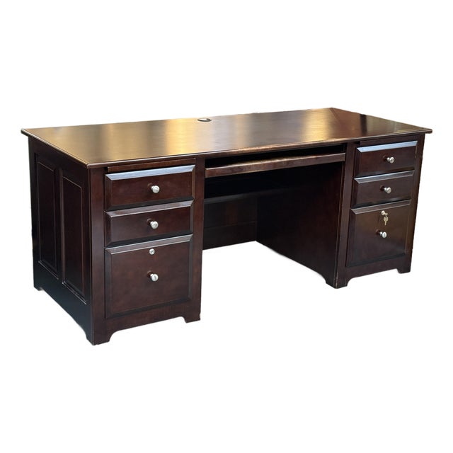 Pederesen's Furniture Company Executive Desk With Locking Key For Sale