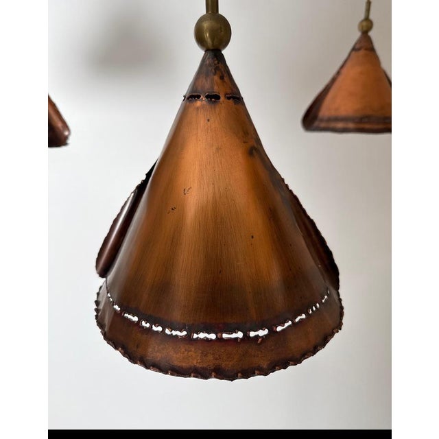Brutalist Brutalist Copper Lamps from Koch & Söhne, Germany, 1970s, Set of 3 For Sale - Image 3 of 17
