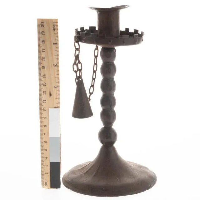 Antique Early 20th Century Arts & Crafts Iron Candleholder For Sale - Image 3 of 4