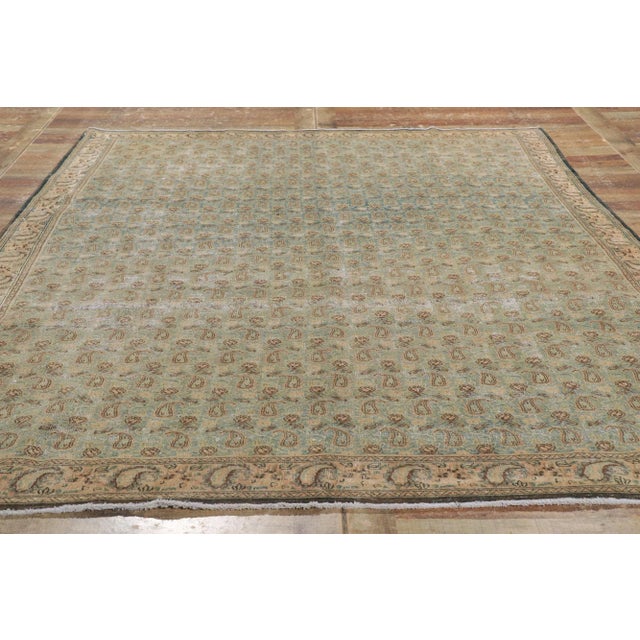 Vintage-Worn Persian Qum Rug - 06'09 X 09'05 For Sale - Image 10 of 11