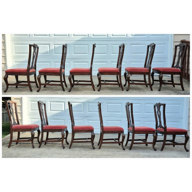 Mid-20th Century Lane Rustic Floral Paint Decorated Walnut Dining Chairs, Set of 6 For Sale - Image 11 of 18
