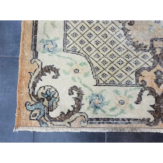 Tan 1960s Vintage Handmade Anatolian Rug- 4′1″ × 7′6″ For Sale - Image 8 of 11