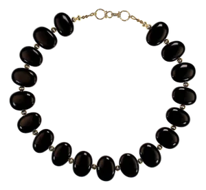 Ajd 18 Inch Highly Polished Oval Onyx Tablet Necklace