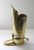 Mid-Century English Riding Boot Umbrella Stand .The inside has strips of red paper over the gold color braiding to prevent...