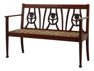 Vintage Art Deco Belgian Bench in Oak, 1920s