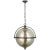 Chapman & Myers for Visual Comfort Signature Bayridge XL Pendant in Aged Iron with Antique Mercury Glass For Sale