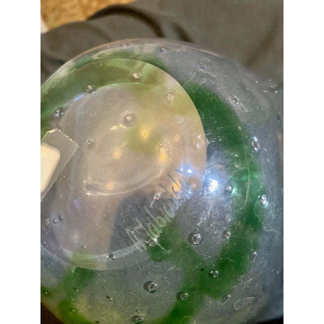 Glass Adam Jablonski Crystal Vase Artist Signed For Sale - Image 7 of 7