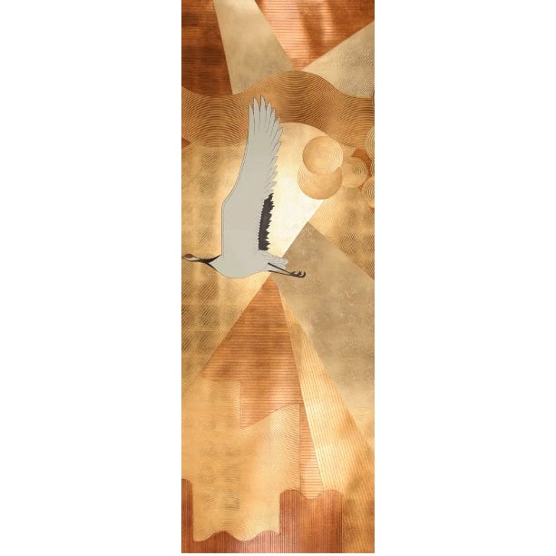 3d Gilded Paper ----Crane,custom Design to Fit the Wall Size For Sale - Image 4 of 4