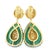 Dark Green Vintage Italian 18k Gold Diamond & Carved Malachite Convertible Drop Earrings, 1970s, A Pair For Sale - Image 8 of 9