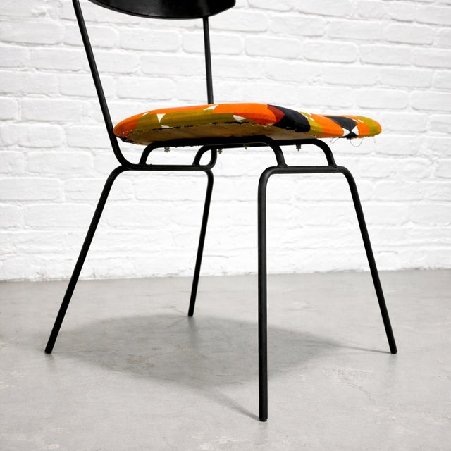 Wood Authentic Mid-Century Modern Side Chair by Clifford Pascoe – Ebonized Wood & Vintage 1960s Upholstery For Sale - Image 7 of 8
