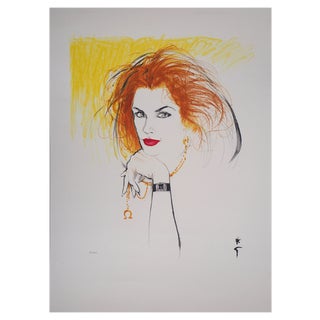 René Gruau, Cindy Crawford, Lithograph For Sale