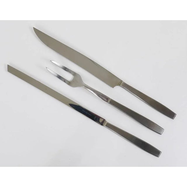 Boxed Amboss 2050 Carving Knives and Fork attributed to Helmut Alder, Austria, 1950s, Set of 3 For Sale - Image 6 of 10