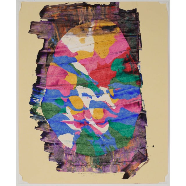 The Circle - Original Abstract on Paper Vibrant composition by California artist Charles "Dave" Francis (American,...