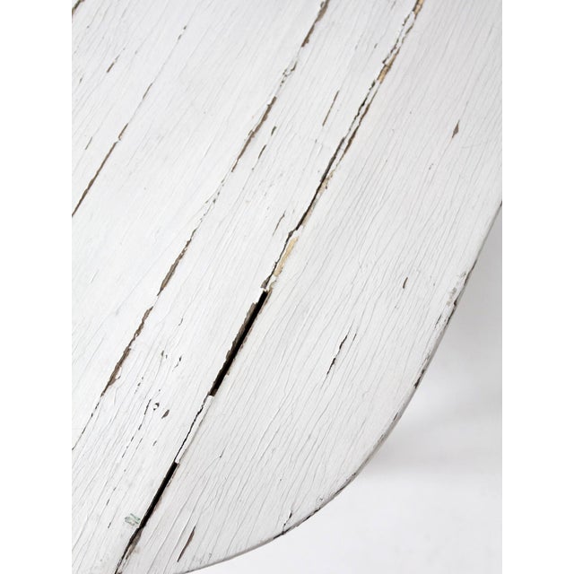 White Antique White Wicker Sunroom Table For Sale - Image 8 of 15