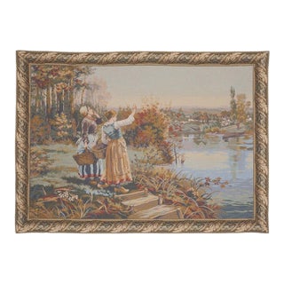 Hailing the Ferryman Loom Woven Tapestry - 163 X 215 Cm (5'4" X 7'1") - Requires Rod Size 5 For Sale
