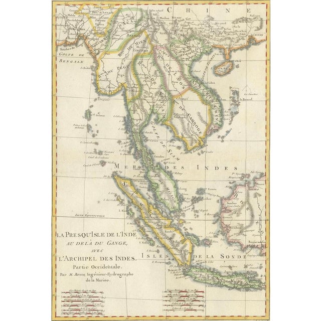 Antique Map of Southeast Asia by Bonne, 1787 For Sale - Image 4 of 11