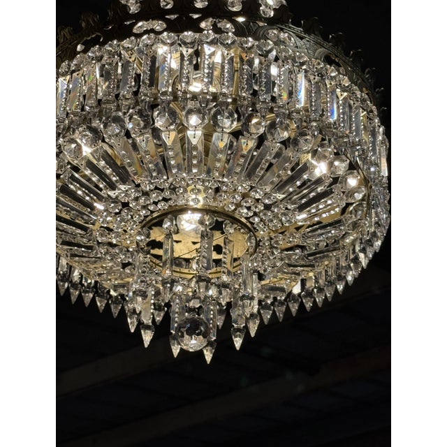 19th Century Louis XV Eight-Light Cage Chandelier with Crystal and Gilt Bronze Pendants, 1890s For Sale - Image 5 of 6
