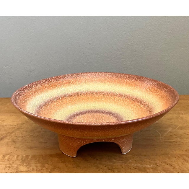 Vintage MCM Textured Ceramic Bowl For Sale - Image 9 of 14